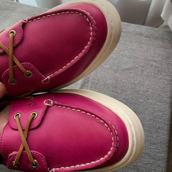 Sperry Pink A/O Top Sider Platform Leather Shoes Size 8.5 - Picture 11 of 16